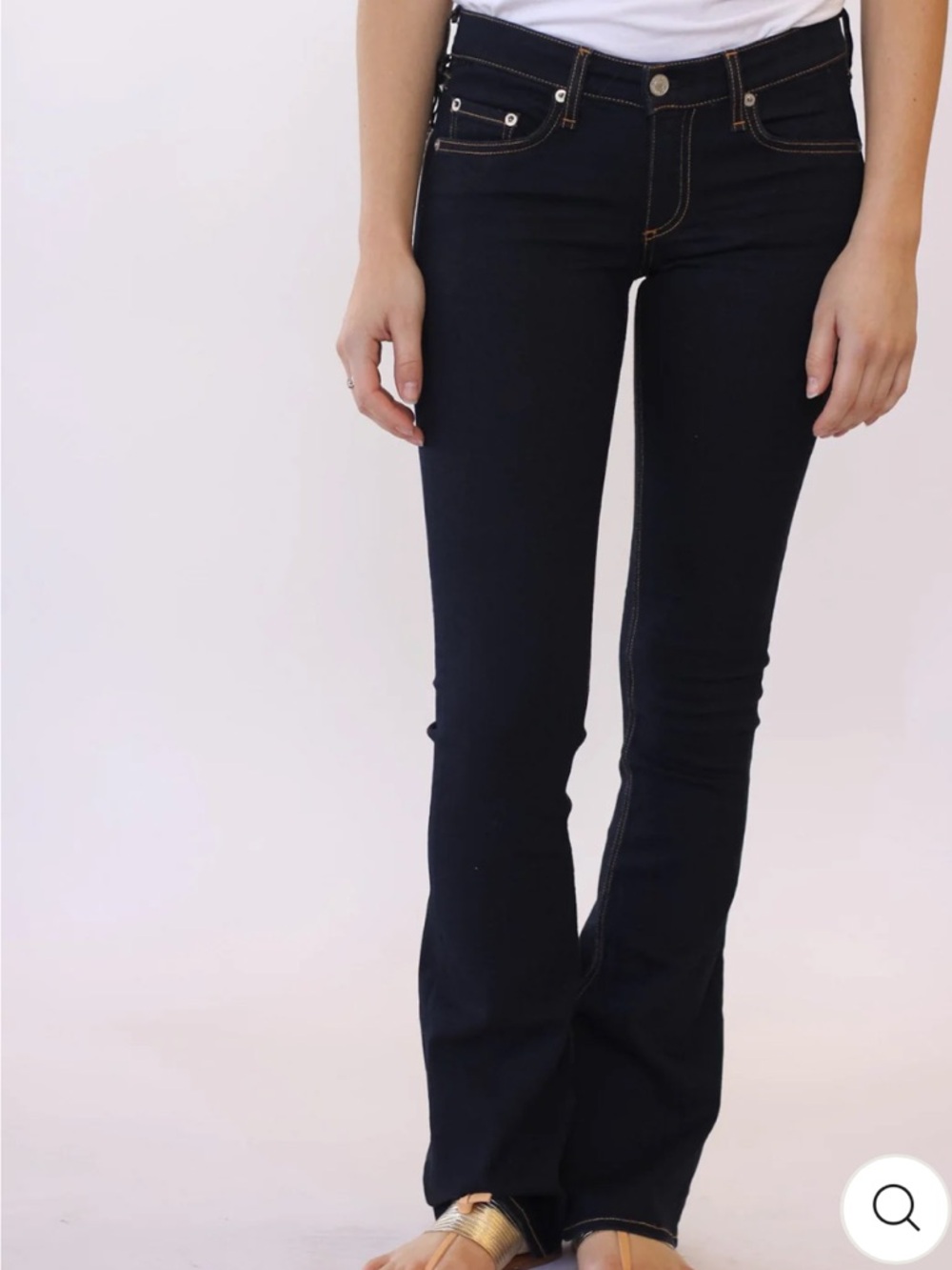 Rag and Bone Low Rise Stiletto Dark Blue Stretch Bootcut Jeans